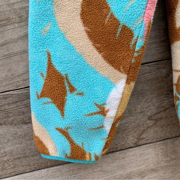 Patagonia Lightweight Synchilla Womens M Snap T Pullover Fleece Feather Print - Picture 7 of 16